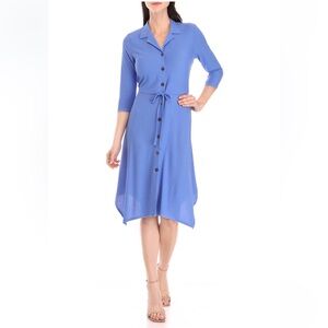 Perceptions New York
Women's 3/4 Sleeve Textured Woven Shirtdress in Periwinkle